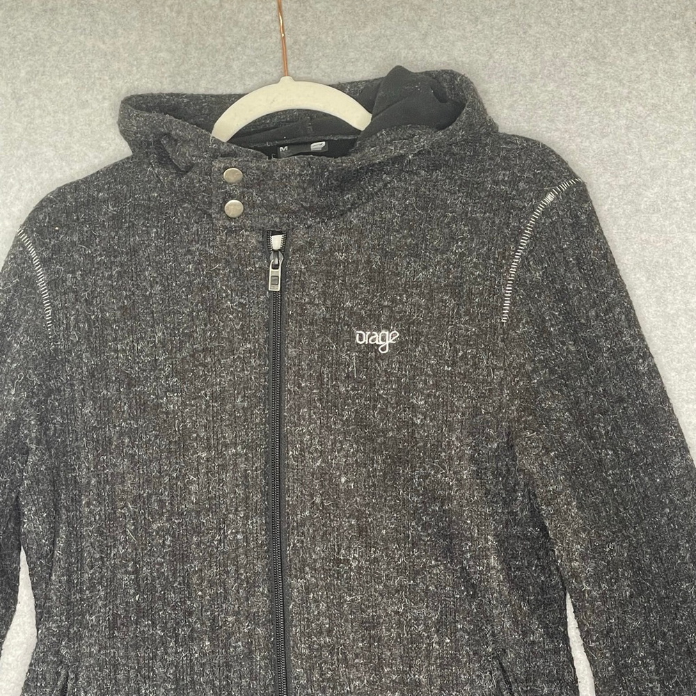 Orage Women's Gray Wool Blend Full Zip Hooded Jacket Medium - Picture 3 of 9